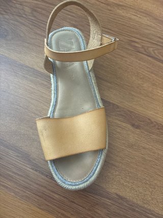 Sandalias Zara Esparto Talla 38 Beige