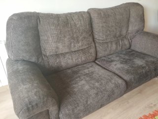 Sofá Acomodel 3 plazas tela chenilla gris