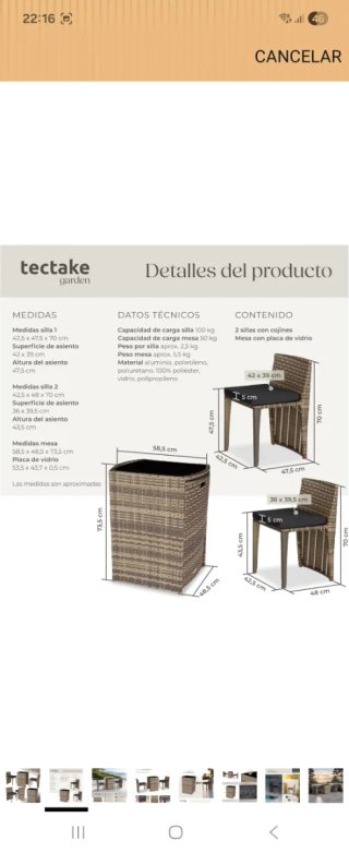 Conjunto jardín 2 plazas