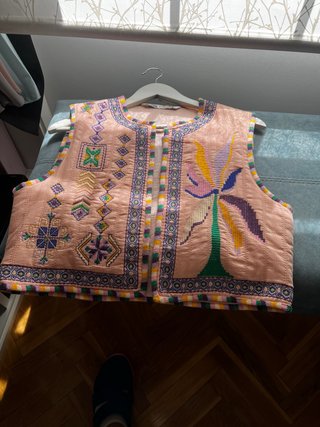 Chaleco Zara Talla M Bordado Multicolor