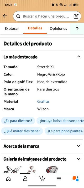 Palos de Golf Wilson 10 palos Stretch XL + bolsa