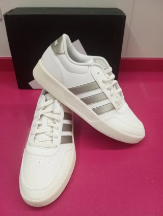 Zapatillas Adidas Hombre Blancas y Plateadas
