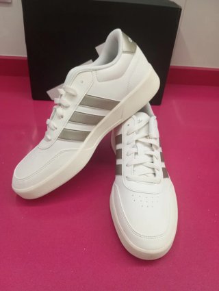 Zapatillas Adidas Hombre Blancas y Plateadas