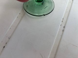 SALDO Lote 5 copas cristal verde