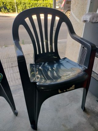 Sillas de exterior con cojín multicolor