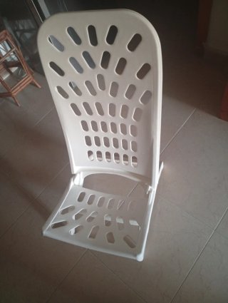 Silla Playa Plegable Blanca Plástico