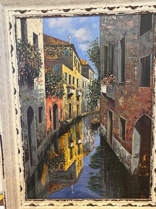Cuadro Venecia Canal Pintura Marco
