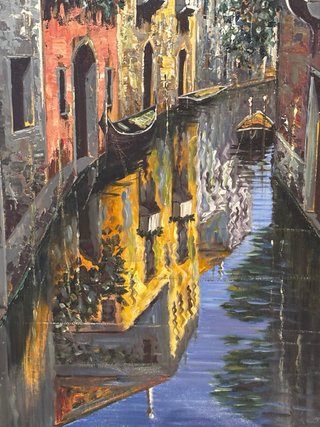 Cuadro Venecia Canal Pintura Marco