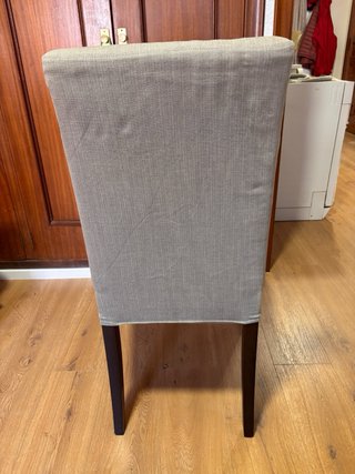 Sillas de comedor beige y marrón  6 sillas