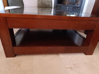 Mesa de centro madera maciza 1m x 1m