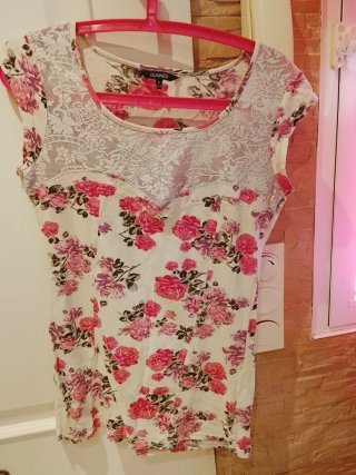 Camiseta DUNNES floral encaje talla L