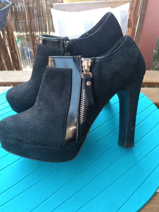 Botines de tacón negros mujer