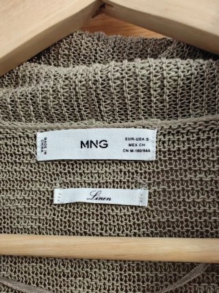 Cardigan in lino beige di Mango