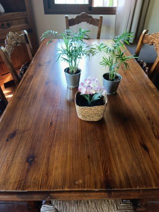 Conjunto Rústico: Mesa + 6 Sillas
