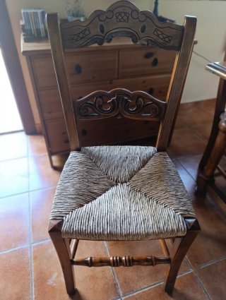 Conjunto Rústico: Mesa + 6 Sillas
