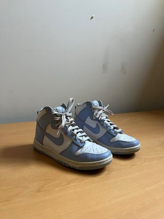 Nike Dunk High Originales Blanco y Azul Cielo