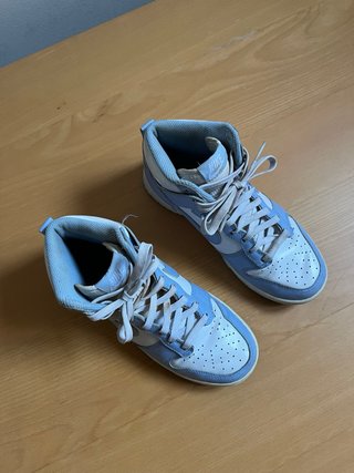 Nike Dunk High Originales Blanco y Azul Cielo