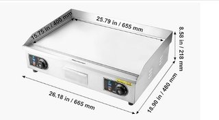 Plancha Eléctrica VEVOR 4000W Acero Inox 655x400mm