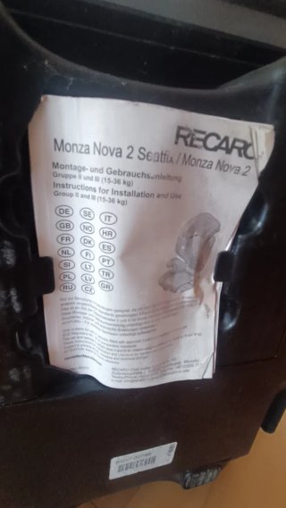 Silla coche RECARO Monza Nova 2 de 15 a 36 Kgs