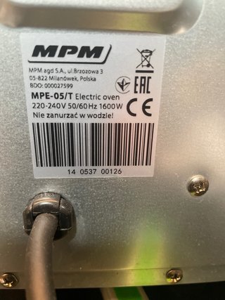Horno sobremesa MPM