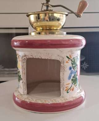 Macinino portacandele ceramica decorato