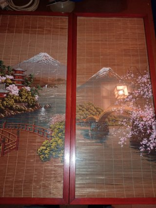 2 Cuadros Decorativos Bambú y Madera
