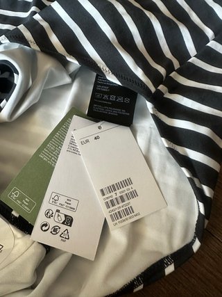 Bañador H&M Talla 40 Rayas Blanco y Negro