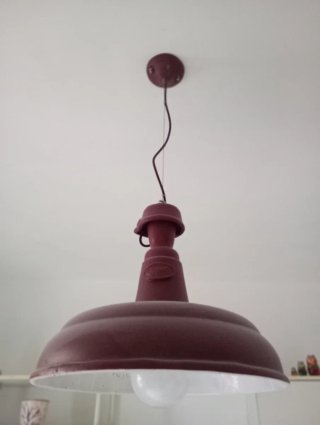 Lampadario in terracotta Toscot colori amaranto