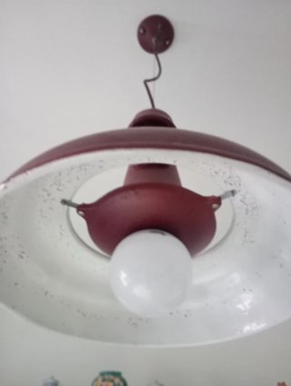 Lampadario in terracotta Toscot colori amaranto