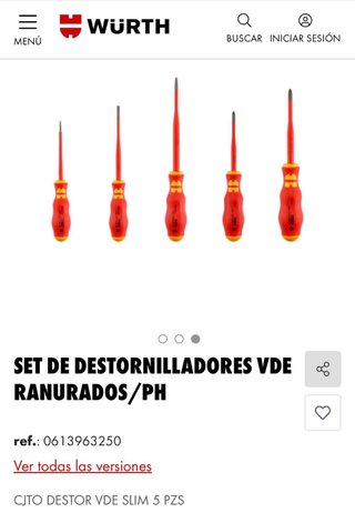 Juego 5 Destornilladores WURTH VDE Slim Set