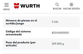 Juego 5 Destornilladores WURTH VDE Slim Set
