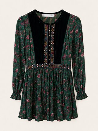 Vestido Sfera verde estampado talla S