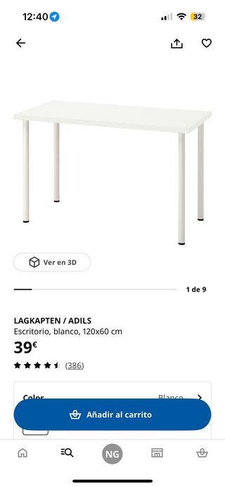Mesa escritorio Ikea blanca