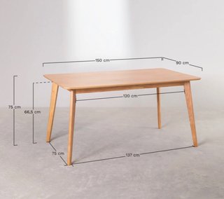 Mesa Comedor Sklum 150x90 cm Madera Blanca