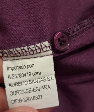 Camisa de mujer manga larga lisa morada talla 44