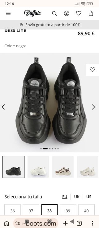 Zapatillas Buffalo Bliss One Negras Talla 38