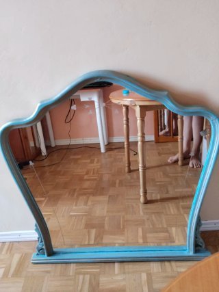 Espejo grande azul y dorado