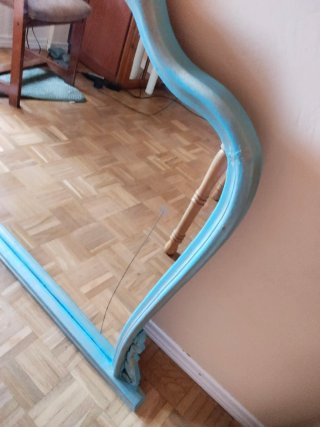 Espejo grande azul y dorado