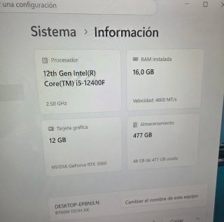 PC Gaming i5 12400F RTX 3060 12GB 16GB DDR5