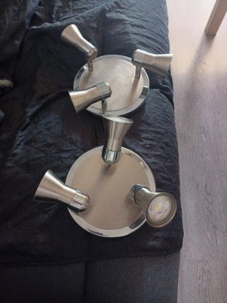 2 Plafones Metálicos Plateados