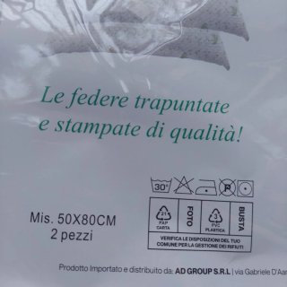2 Federe Copricuscino Trapuntate 50x80 cm