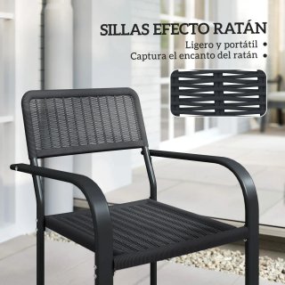 Juego 4 Sillas Jardín Exterior Apilables