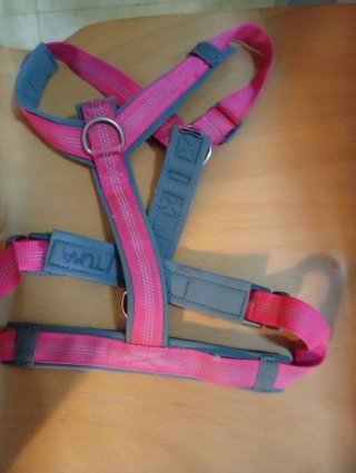 Arnés para perro rosa fluorescente