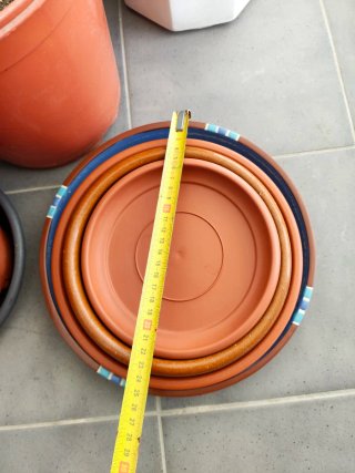 Lote Tiestos y Platos-Varios Tamaños-Barro y PVC