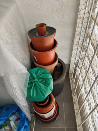 Lote Tiestos y Platos-Varios Tamaños-Barro y PVC