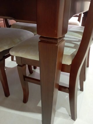 Mesa extensible madera y cristal