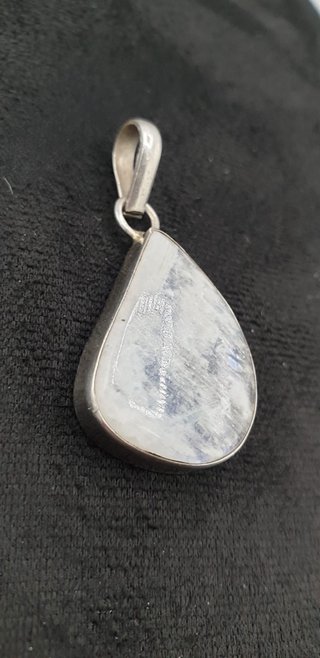 Ciondolo Quarzo Bianco Goccia Argento