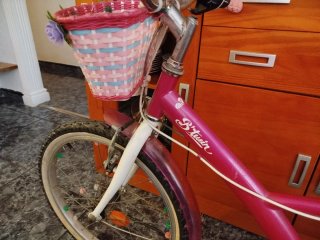 Bicicleta niña rosa con cesta