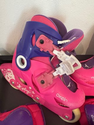 Patines Oxelo Talla 26-28 Rosas + Protecciones