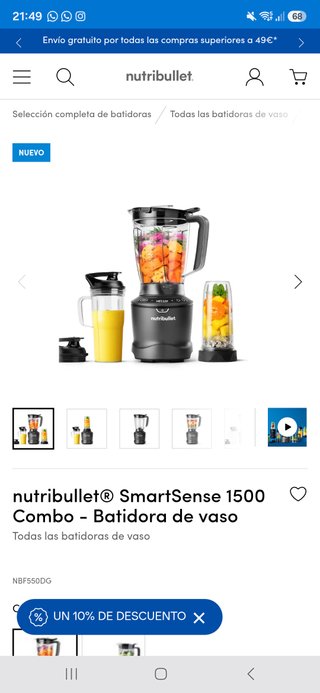 Nutribullet SmartSense 1500W Batidora